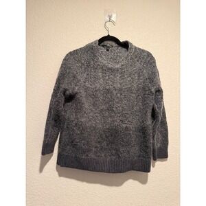 Tortona 21 Textured Knit Sweater luxury neutral Mohair wool blend Gray Size M